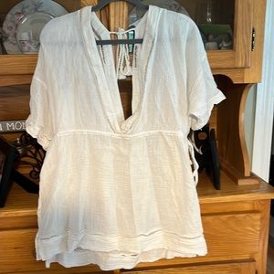 One size white beach coverup